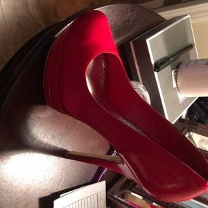 Bebe Satin Red Pump